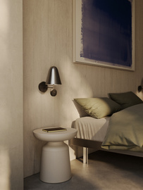 Aromas :: Wall lamp / sconce Stor, width 17 cm, nickel-plated / black marble