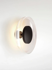 Marset :: Aura Plus On/Off Schwarz/Transparent Wandleuchte, Durchmesser 25,3 cm