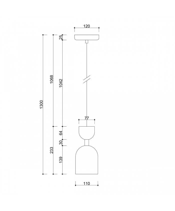 Ummo :: Supuru Pendelleuchte aus schwarzem Metall, Durchmesser 11 cm