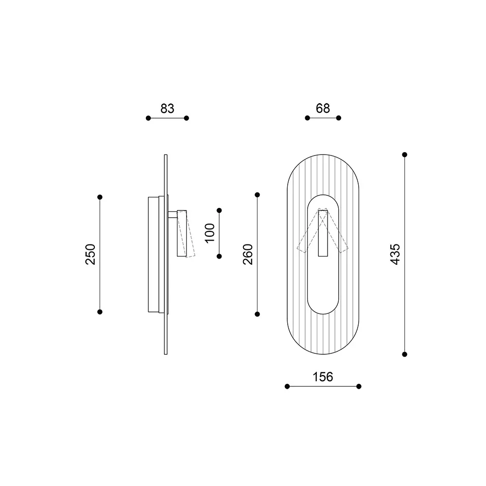 Ummo :: Wall lamp / sconce Riflo W C green, height 43.5 cm