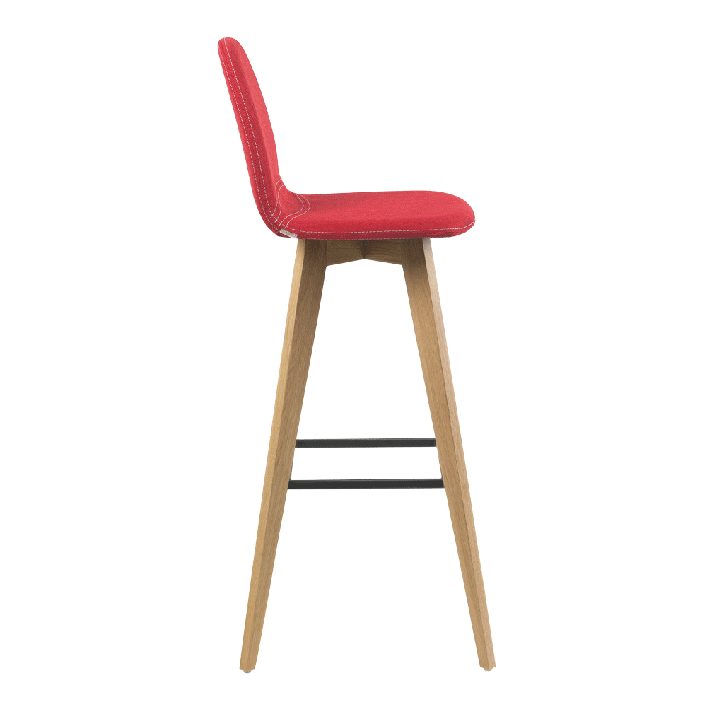 Mobitec :: Mood 11 upholstered bar stool/stool, height 113 cm, red, wooden legs
