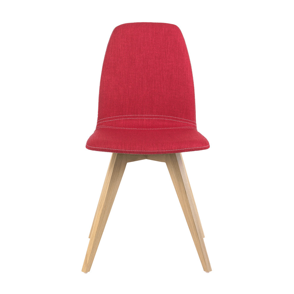 Mobitec :: Mood 11 upholstered chair, red, width 47 cm, wooden legs