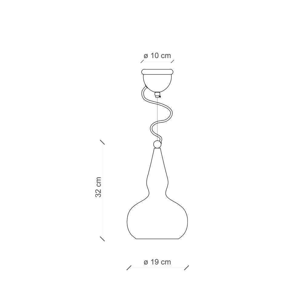 Ferroluce :: Schwarze Vintage-Hängelampe, Höhe 32 cm