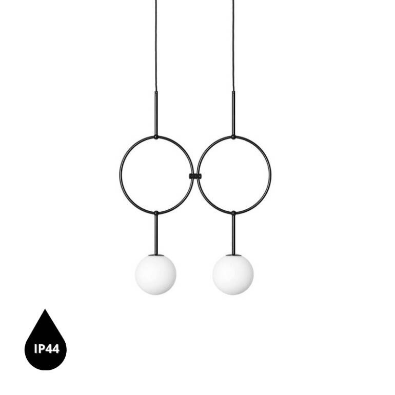 Ummo :: Isuulla C double ceiling lamp, black, height 41 cm, IP44