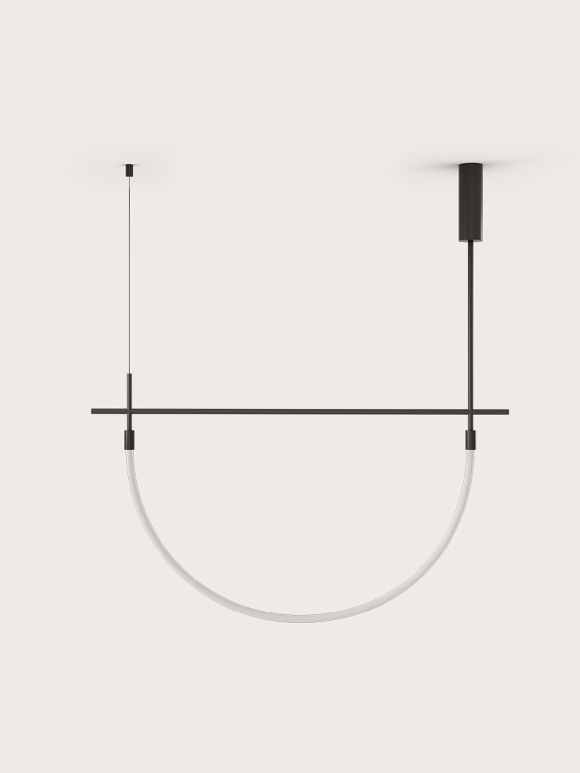 Aromas :: Cram single pendant lamp, width 110 cm, black and white
