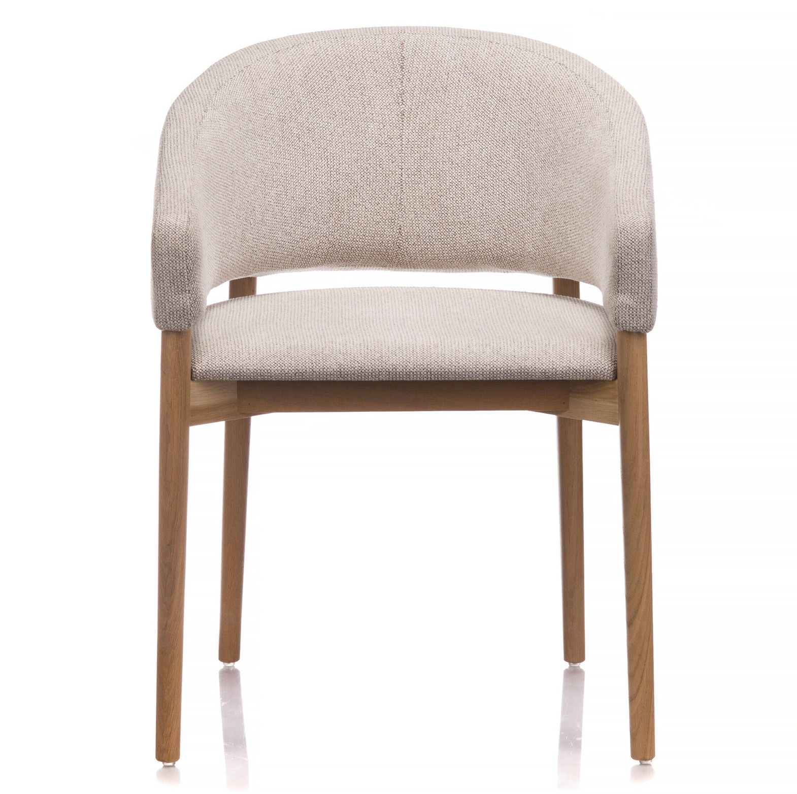 Claudie :: Monica upholstered chair with armrests, wooden legs, color to choose, width 59 cm