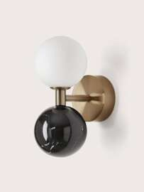 Aromas :: Dalt wall lamp / sconce black marble gold metal height 23.2 cm