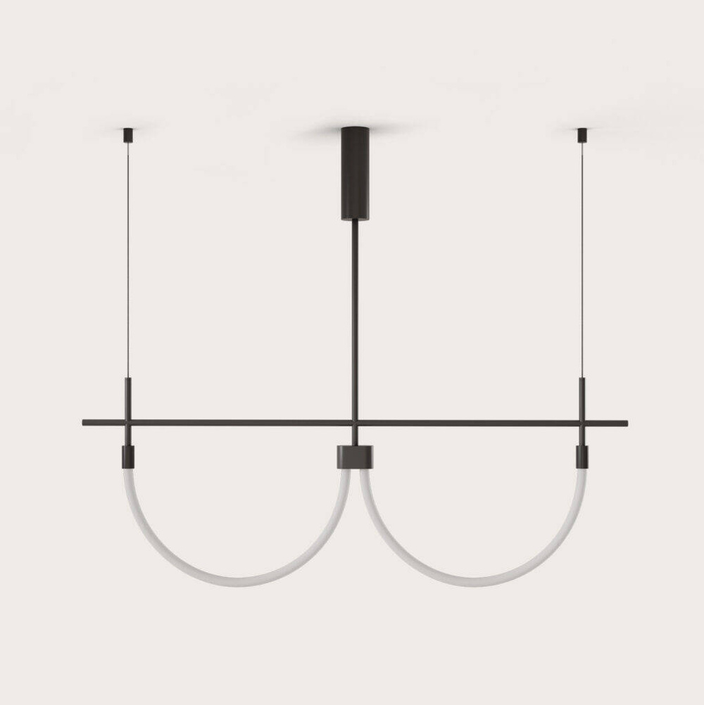 Aromas :: Cram double pendant lamp, width 120 cm, black and white