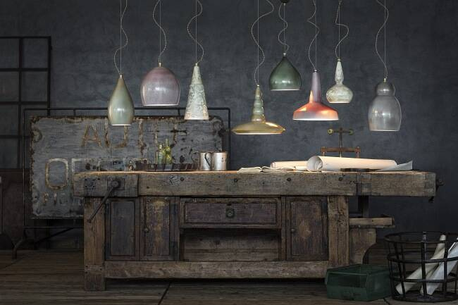 Ferroluce :: Vintage black pendant lamp, diameter 40 cm