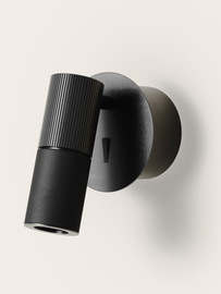 Aromas :: Lampa ścienna / kinkiet Tura C wys. 12 cm czarny skórzany