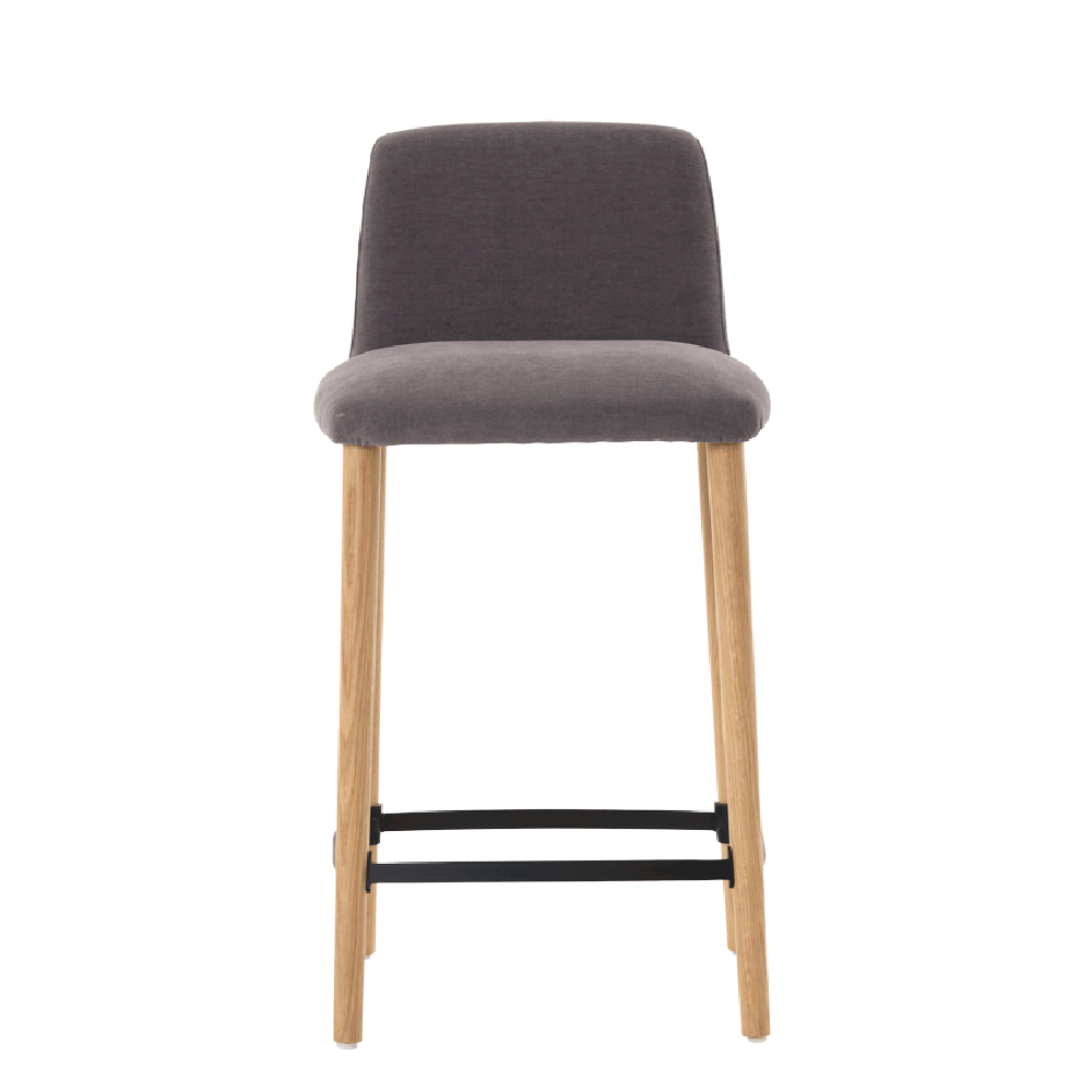 Mobitec :: Rob C05 upholstered bar stool/stool, height 85 cm, grey, wooden legs