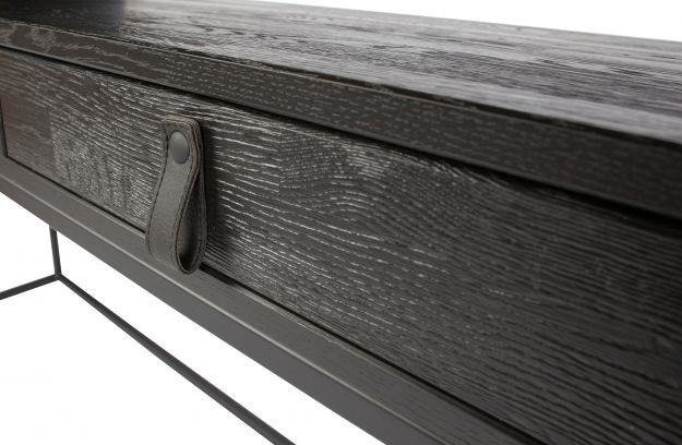 Woood :: Schreibtisch aus Holz Silas Asche Breite 140 cm schwarz