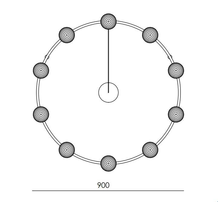 Aromas :: Hado 10 hanging lamp, diameter 90 cm, gold