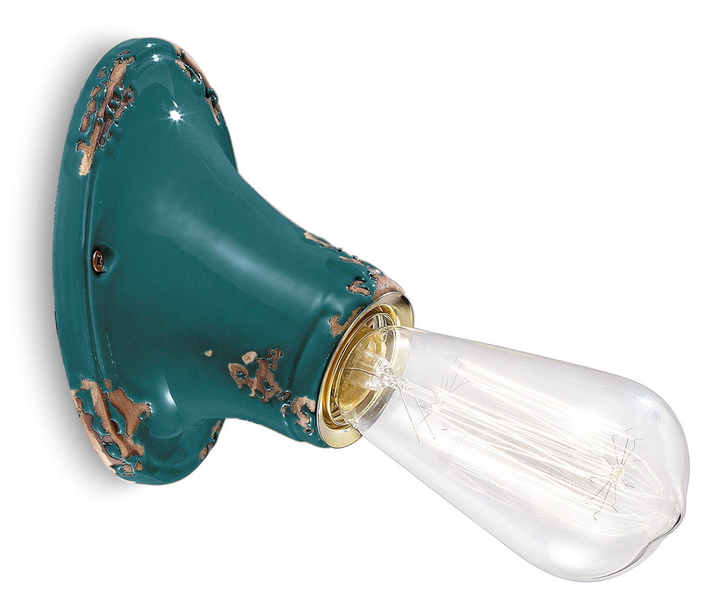 Ferroluce :: Grüne Vintage-Wandleuchte, Höhe 14 cm