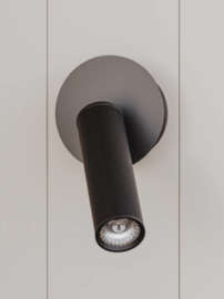 Aromas :: Lampa ścienna / kinkiet Tura klosz obity skórą śr. 4,2 cm czarny