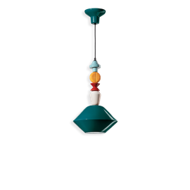 Ferroluce :: Lariat grüne Hängelampe, Höhe 56 cm