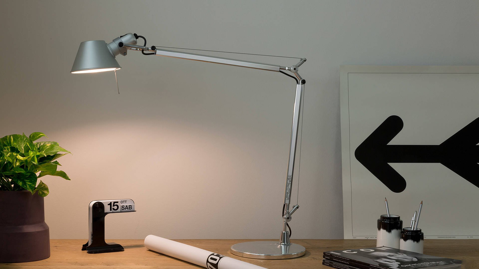Artemide :: Desk lamp Tolomeo mini silver h 54 cm