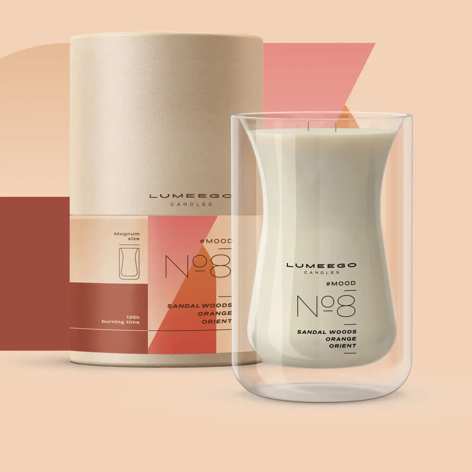 Lumeego :: Kerze aus Glas WAVE Magnum Xl riechen aus weiß