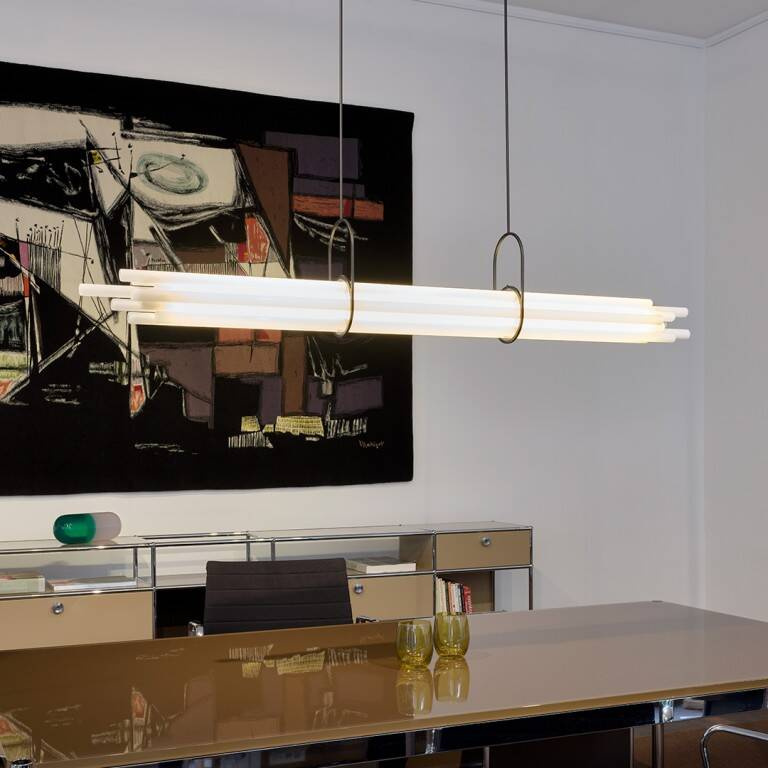 DCW:: NL12 hanging lamp, white and black, width 130 cm