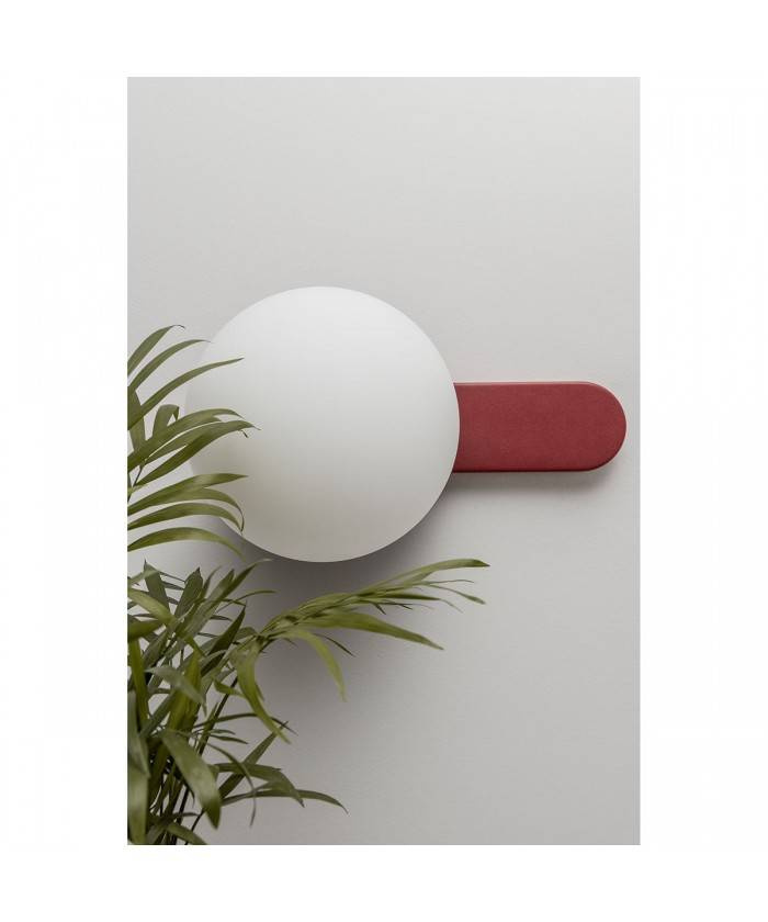 Ummo :: Lampa ścienna / kinkiet Kuul D burgundowy wys. 26,5 cm