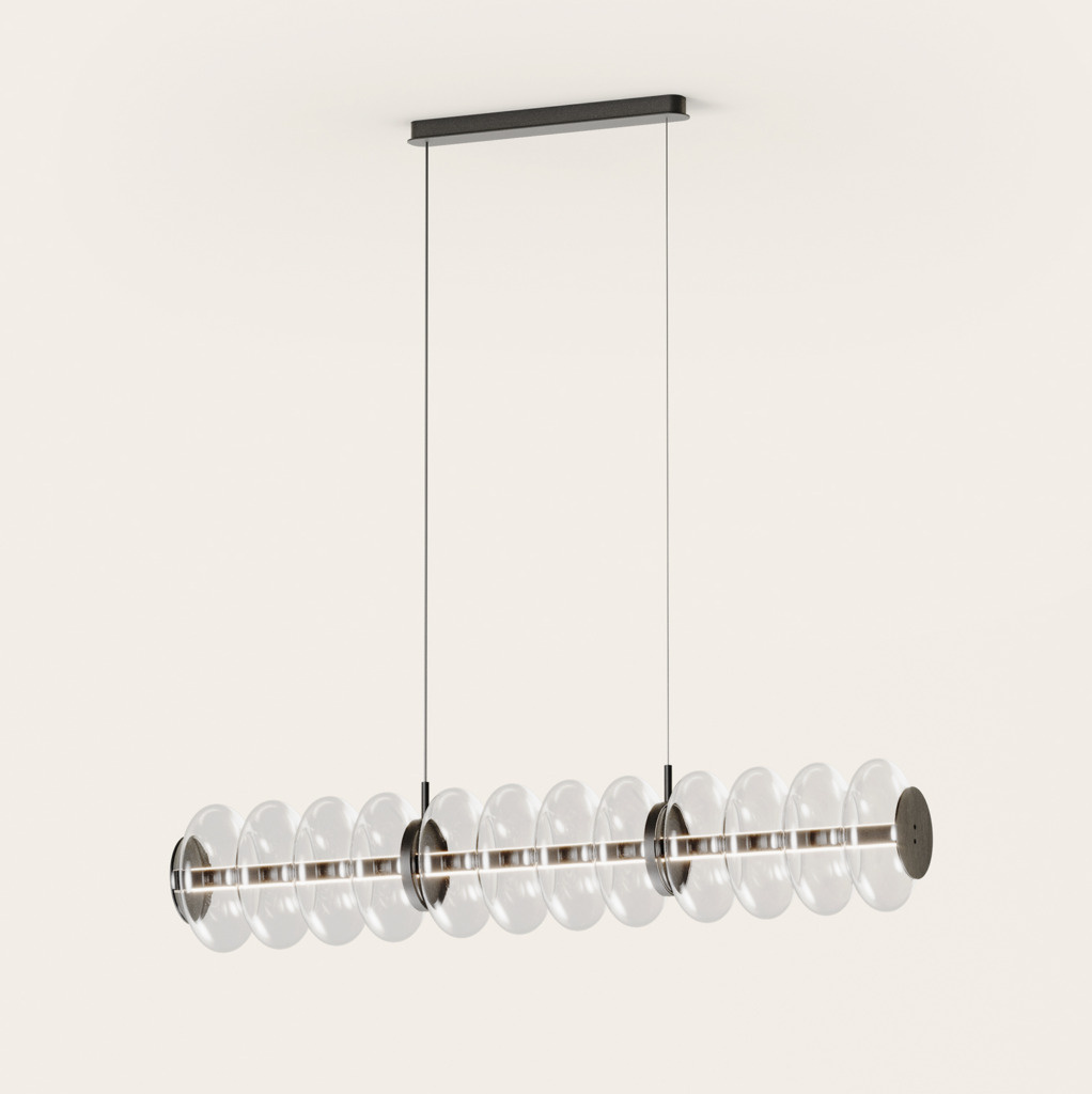 Aromas :: Lampa wisząca Vitree L szer. 105 cm transparentne szkło / czarny metal