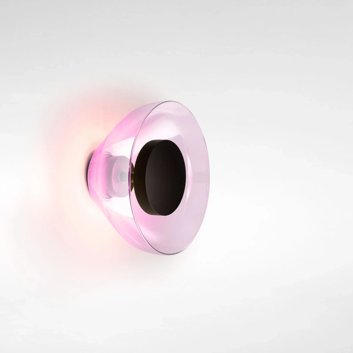 Marset :: Lampa ścienna / kinkiet Aura On/Off czarno-transparentny śr. 25,3 cm