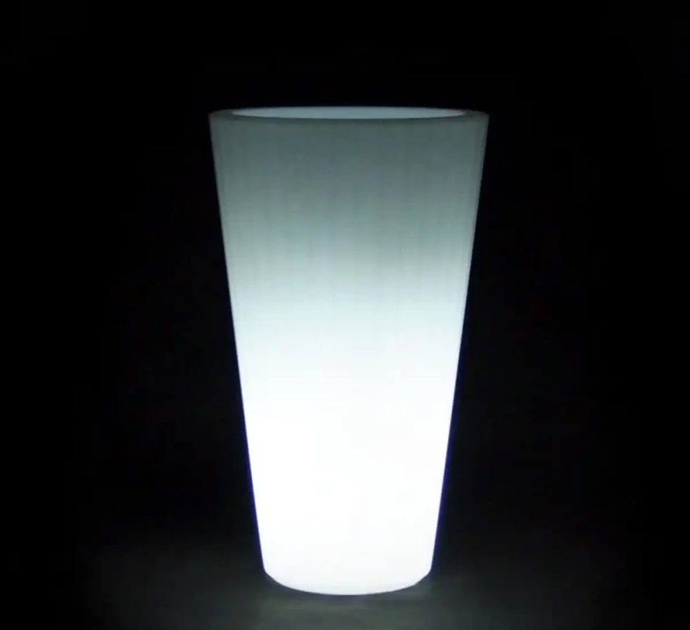 Micante :: Topf aus Plastik Aurora beleuchtet Durchmesser 46 weiß