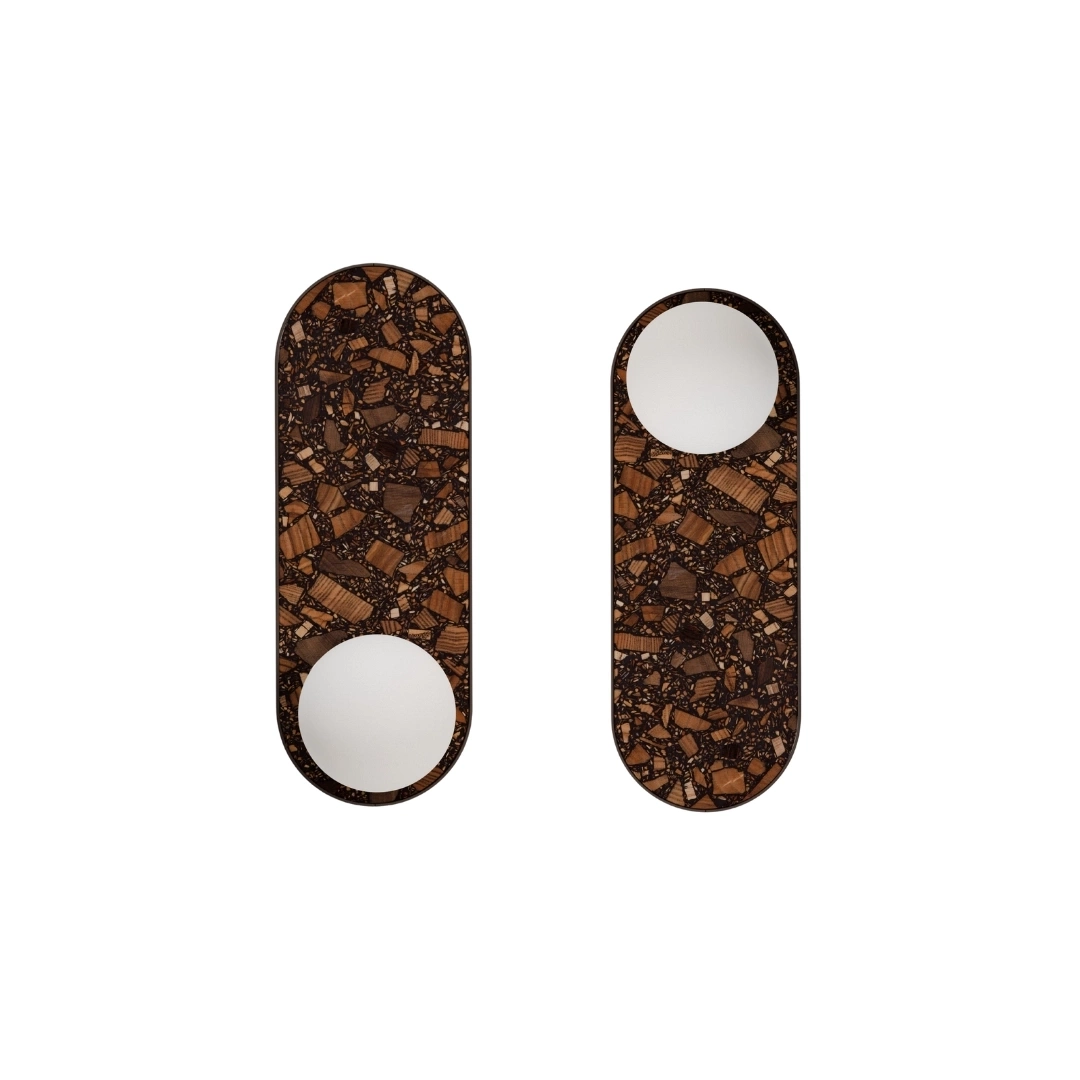 Kaspa :: Lampa ścienna / kinkiet Legra owal szer. 13 cm ciemnobrązowa IP44