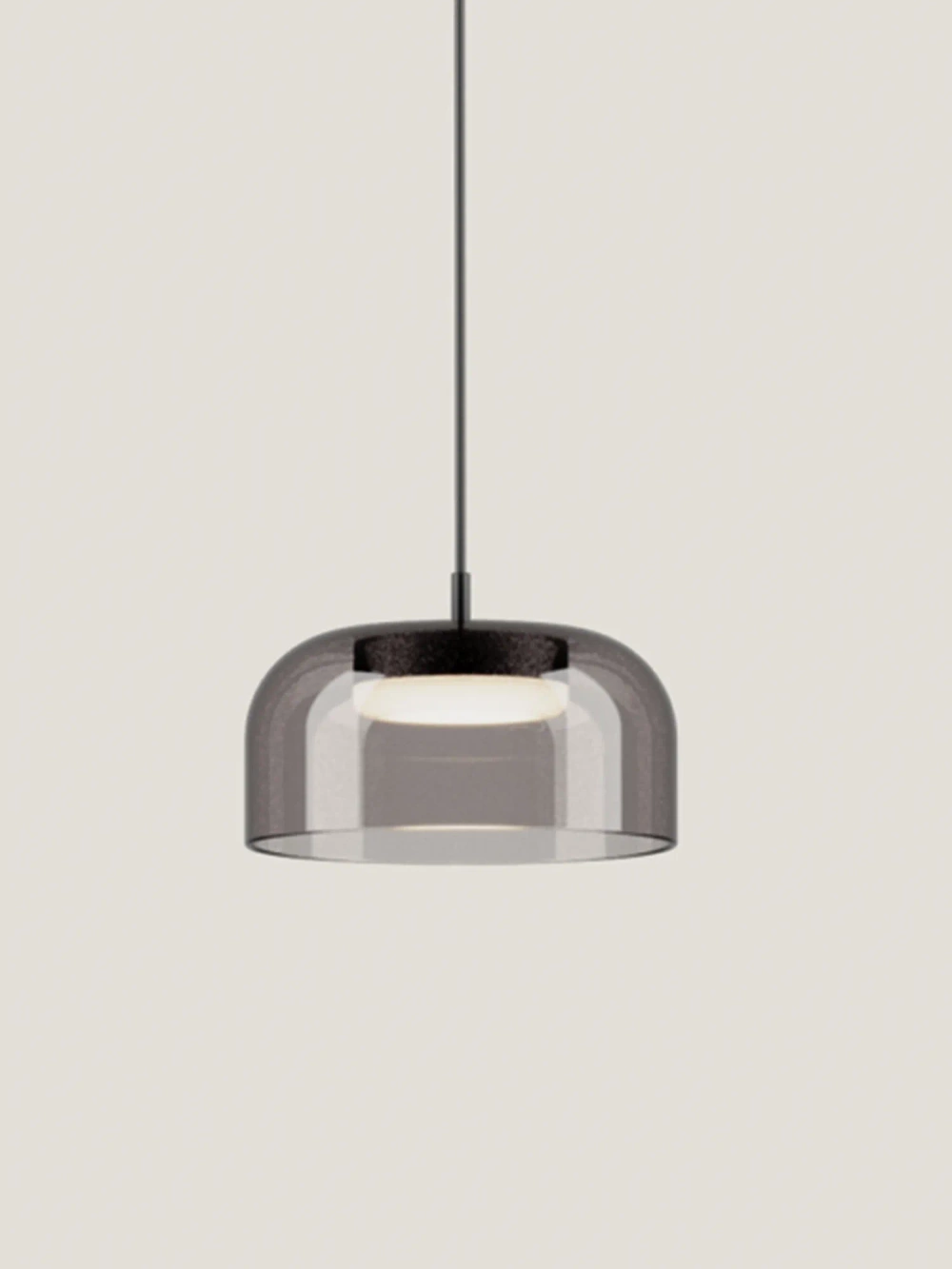 Aromas:: Ipon pendant lamp, smoked gray, black metal shade