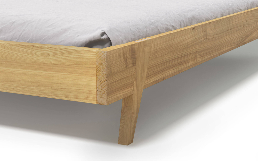 Szyszka Design :: Piko oak bed with upholstered headboard