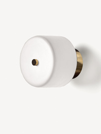 Aromas :: Aora wall lamp / sconce, diameter 13.4 cm, white ceramic / gold metal