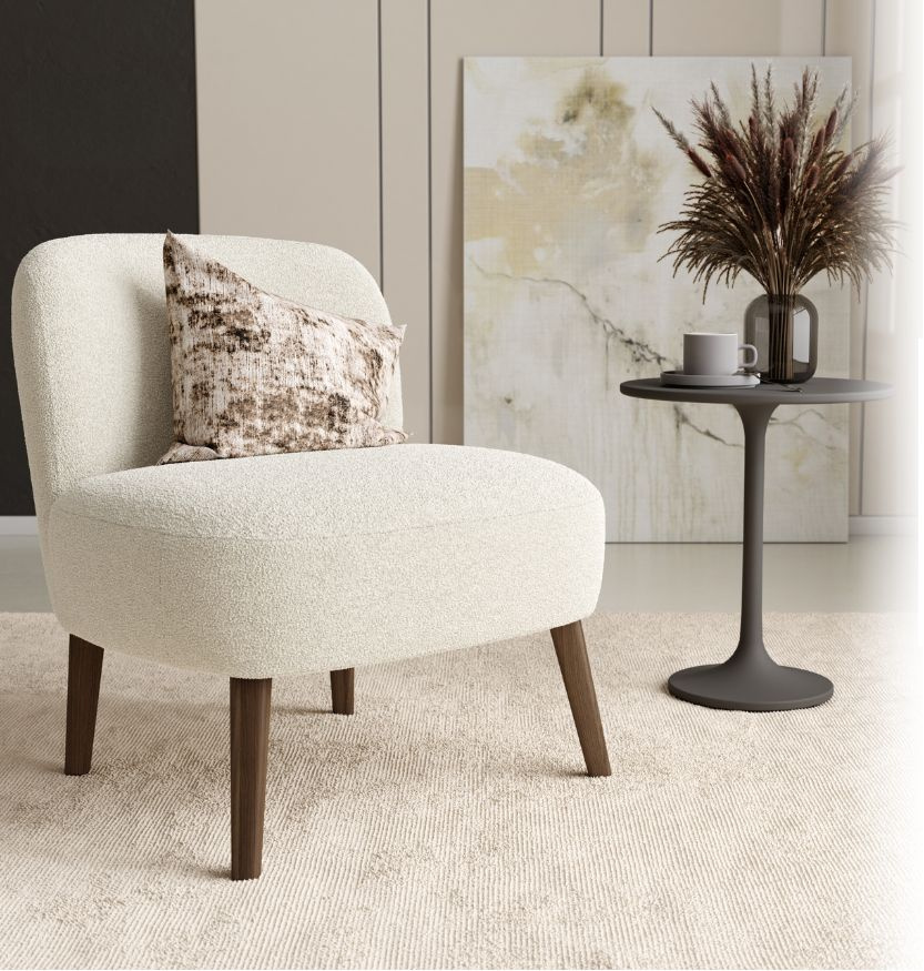 Claudie :: Luna upholstered armchair, width 67 cm, color to choose from