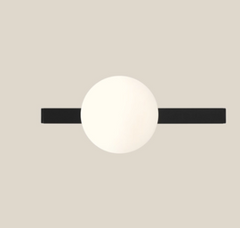 ARTERA :: wall lamp with spherical shades GARDA 1 WALL BLACK