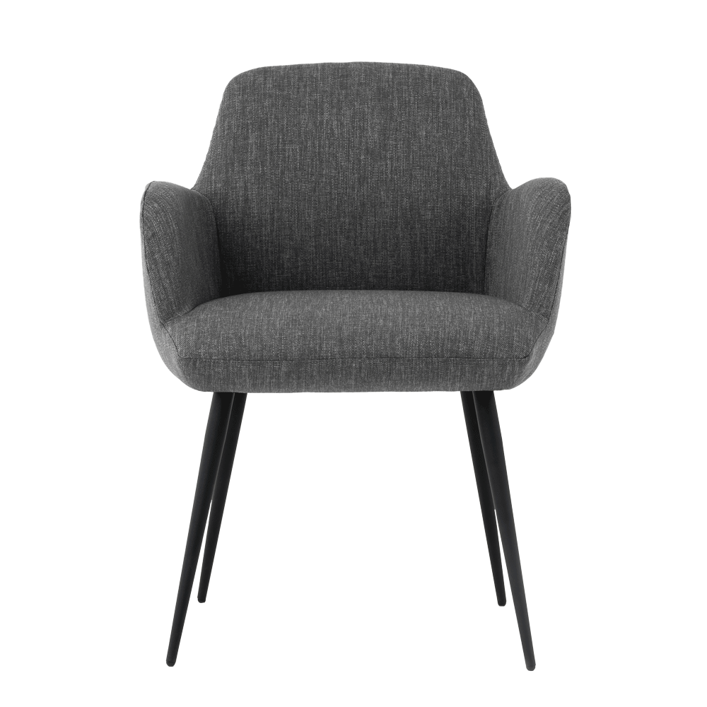 Mobitec :: Mood 101 upholstered chair, gray, with armrests, 61 cm wide, metal legs