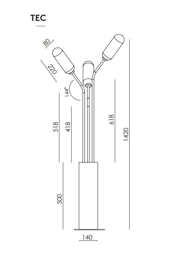 Aromas :: Lari floor lamp, height 142 cm, black