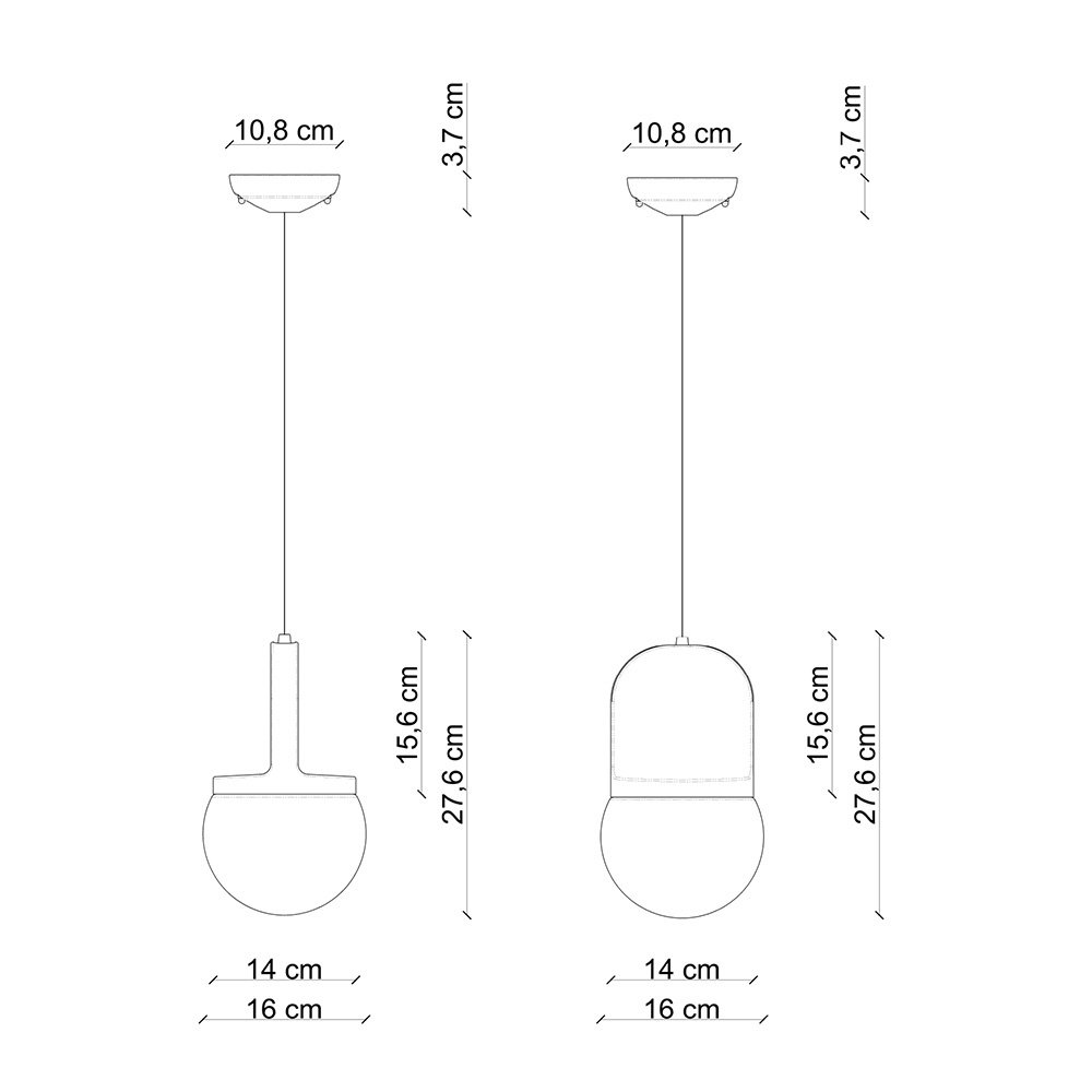 Ferroluce :: Lampa wisząca Habea śr. 16 cm żółta