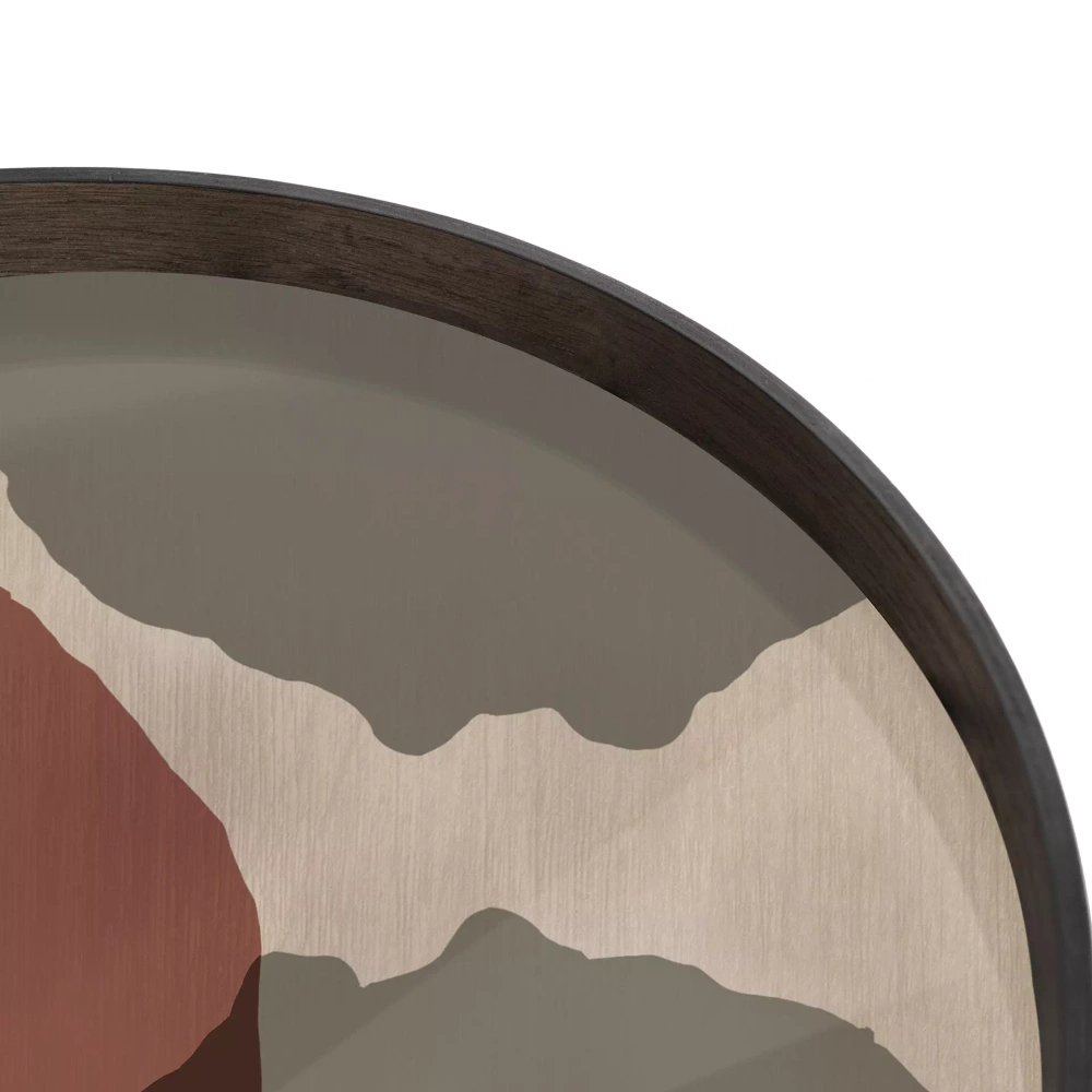 Ethnicraft :: Tablett aus Holz Overlapping Dots Größe L rot