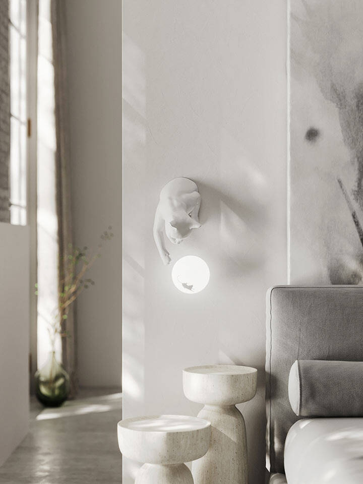 Karman :: Maoo wall lamp / sconce, height 36 cm, white