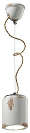 Ferroluce :: Vintage white pendant lamp, diameter 12.5 cm