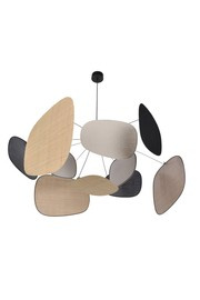 Market Set :: Screen 70's hanging lamp, diameter 110 cm, size XL, beige and black