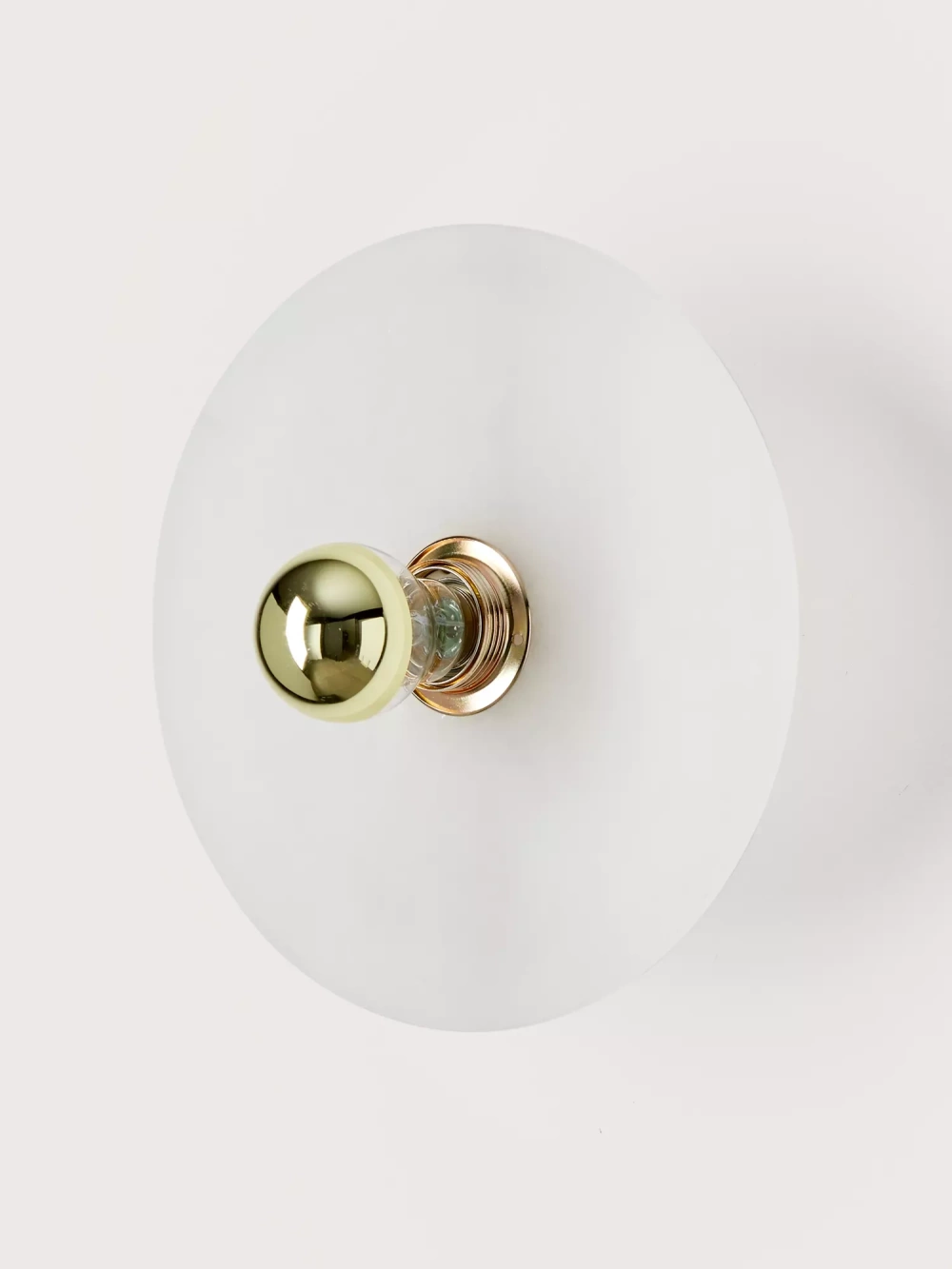 Aromas :: Lampa ścienna / kinkiet Alba alabaster / złoty metal śr. 35 cm