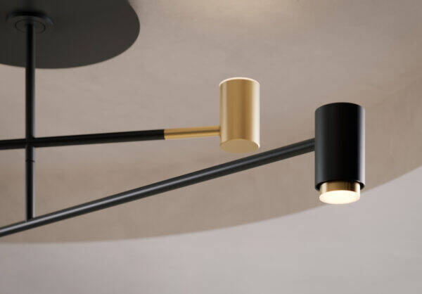 Contardi :: Melanocetus Pl Double ceiling lamp, width 170 cm, gold and black