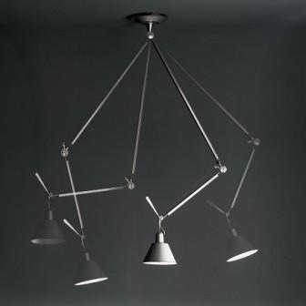 Artemide :: Hängelampe aus Metall Tolomeo Decentrate Höhe 181 cm silber