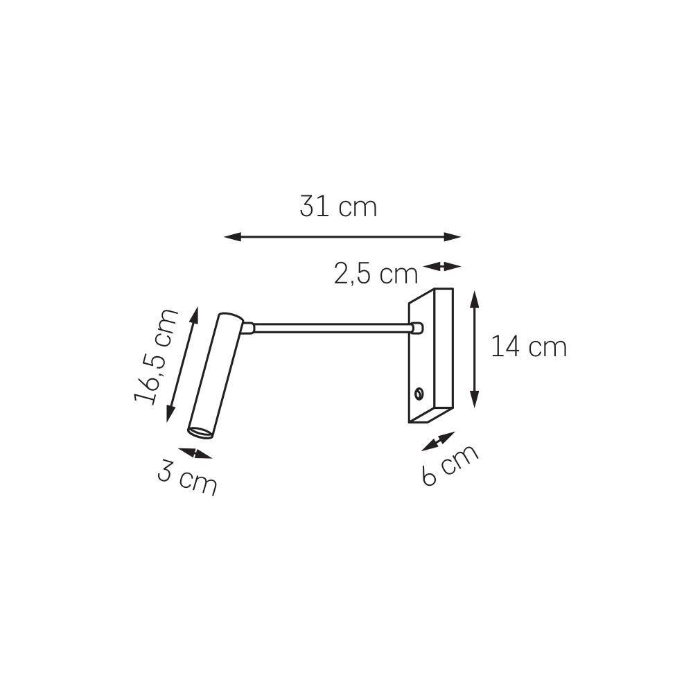 Kaspa :: Roll New wall lamp / sconce with arm, white