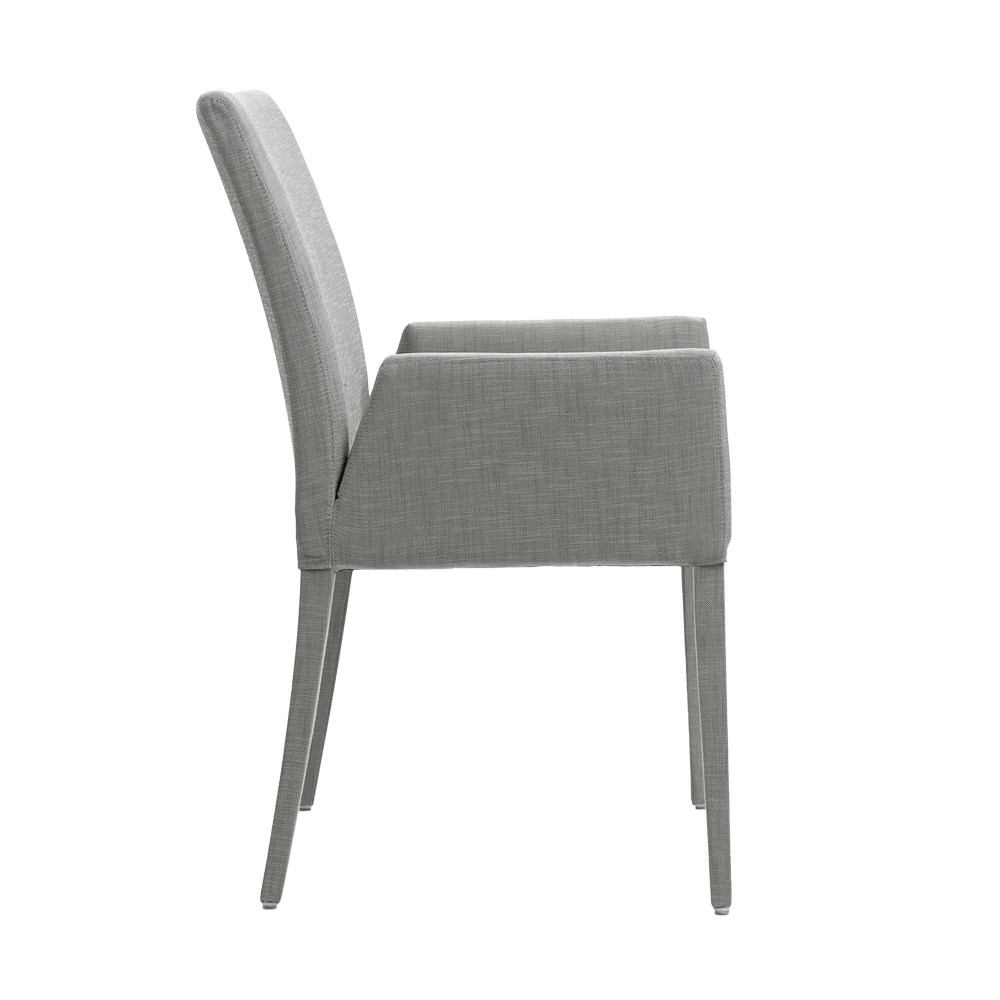 Mobitec :: Slim C08 upholstered chair, gray, with armrests, width 57 cm