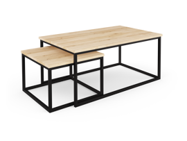 Loft Decora :: Set von 2-Set Couchtischen aus Metall Uomo schwarz