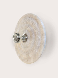 Aromas ::  Lampa ścienna / kinkiet Wave śr. 30 cm ze srebrnym alabastrowy talerz srebrny metal