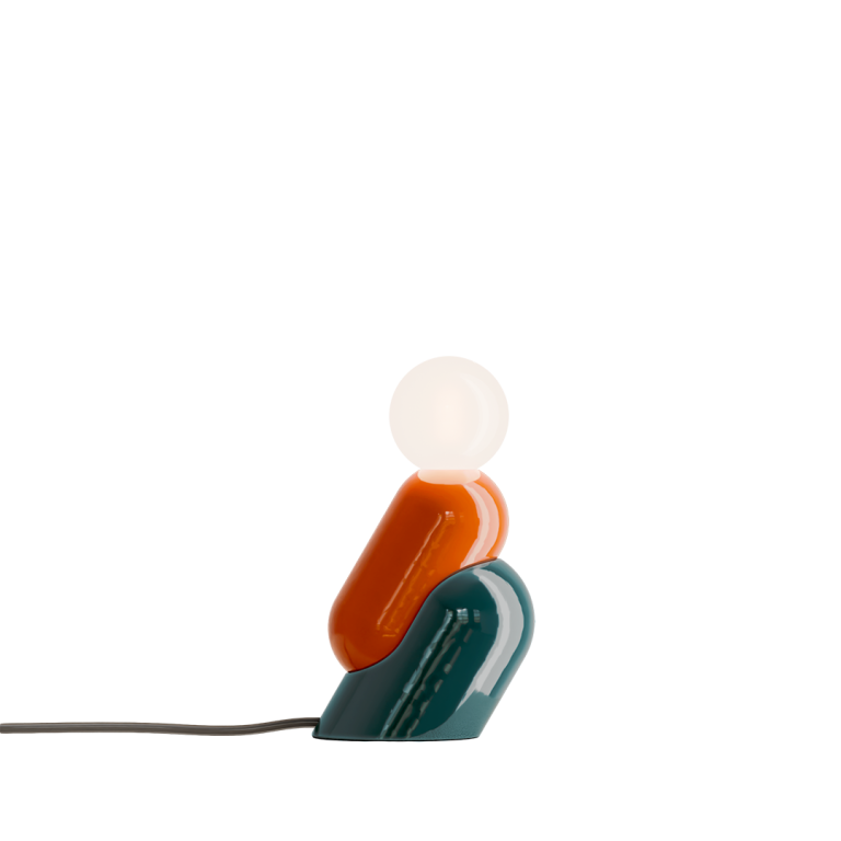 Ferroluce :: Tata Tischleuchte, Höhe 22,2 cm, orange und grün