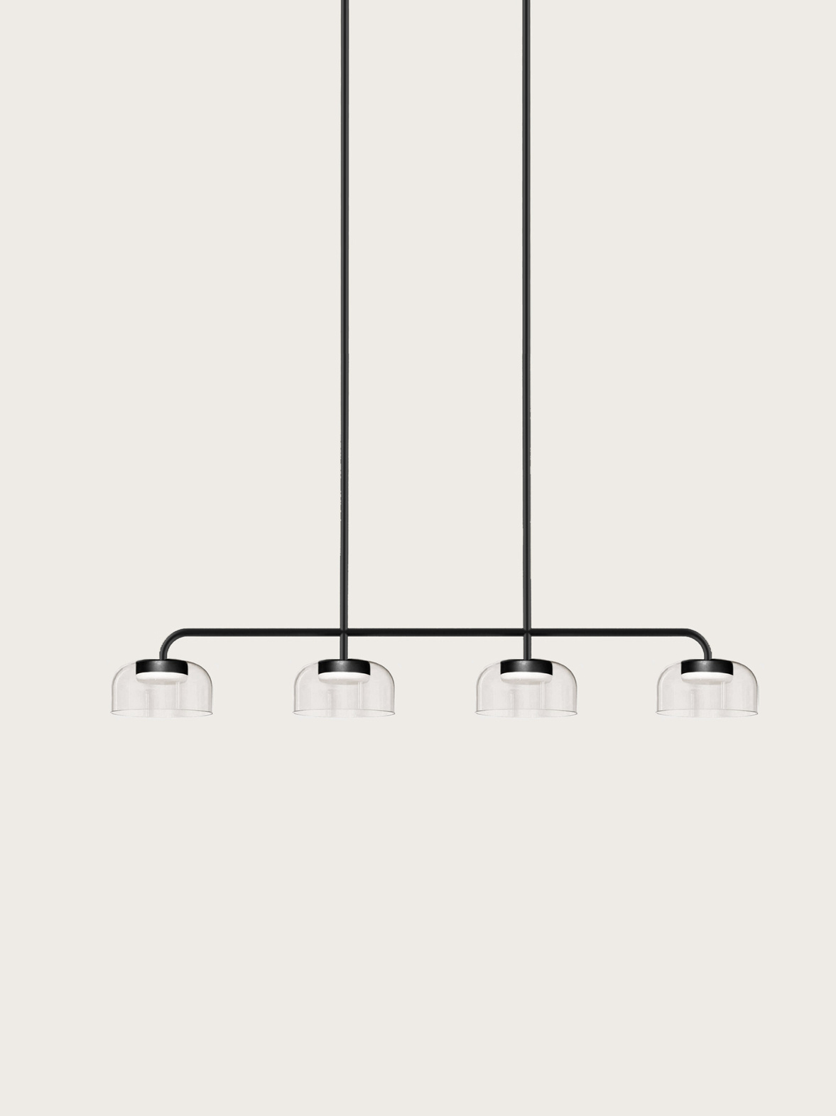 Aromas :: Ipon 4 hanging lamp, black, width 130 cm
