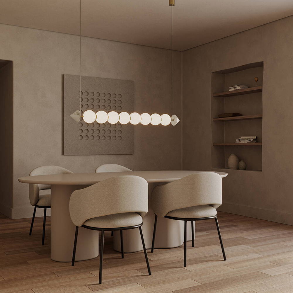 Aromas :: Soko 8 Hängeleuchte, Breite 120 cm, schwarzer Marmor